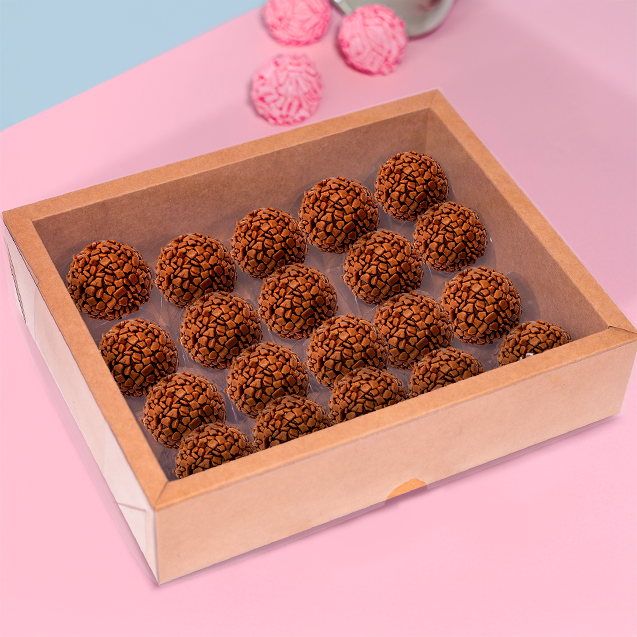 Caixa Alta com Moldura 20 Doces – Kraft