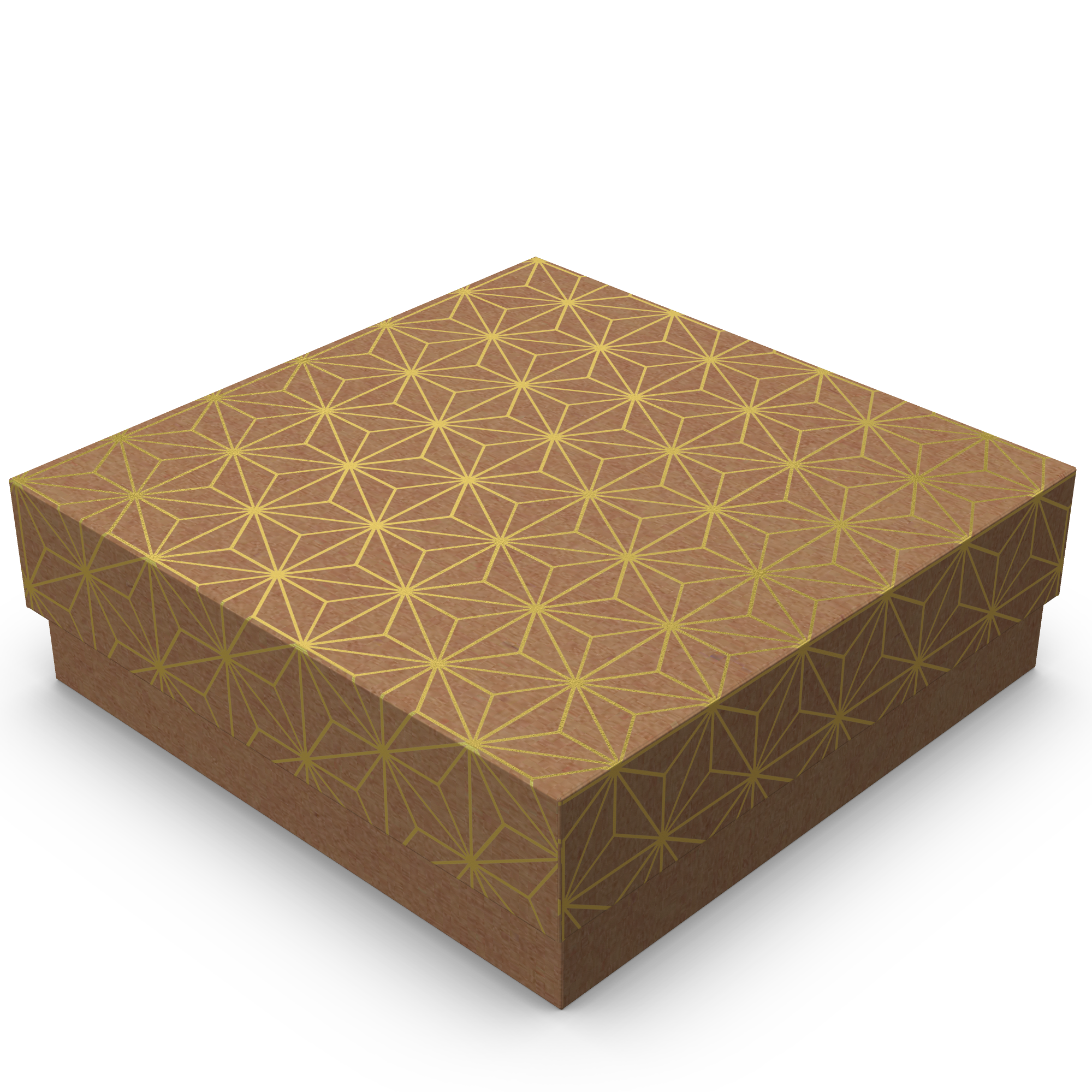 Mini Caixa Quadrada G – Kraft com Ouro