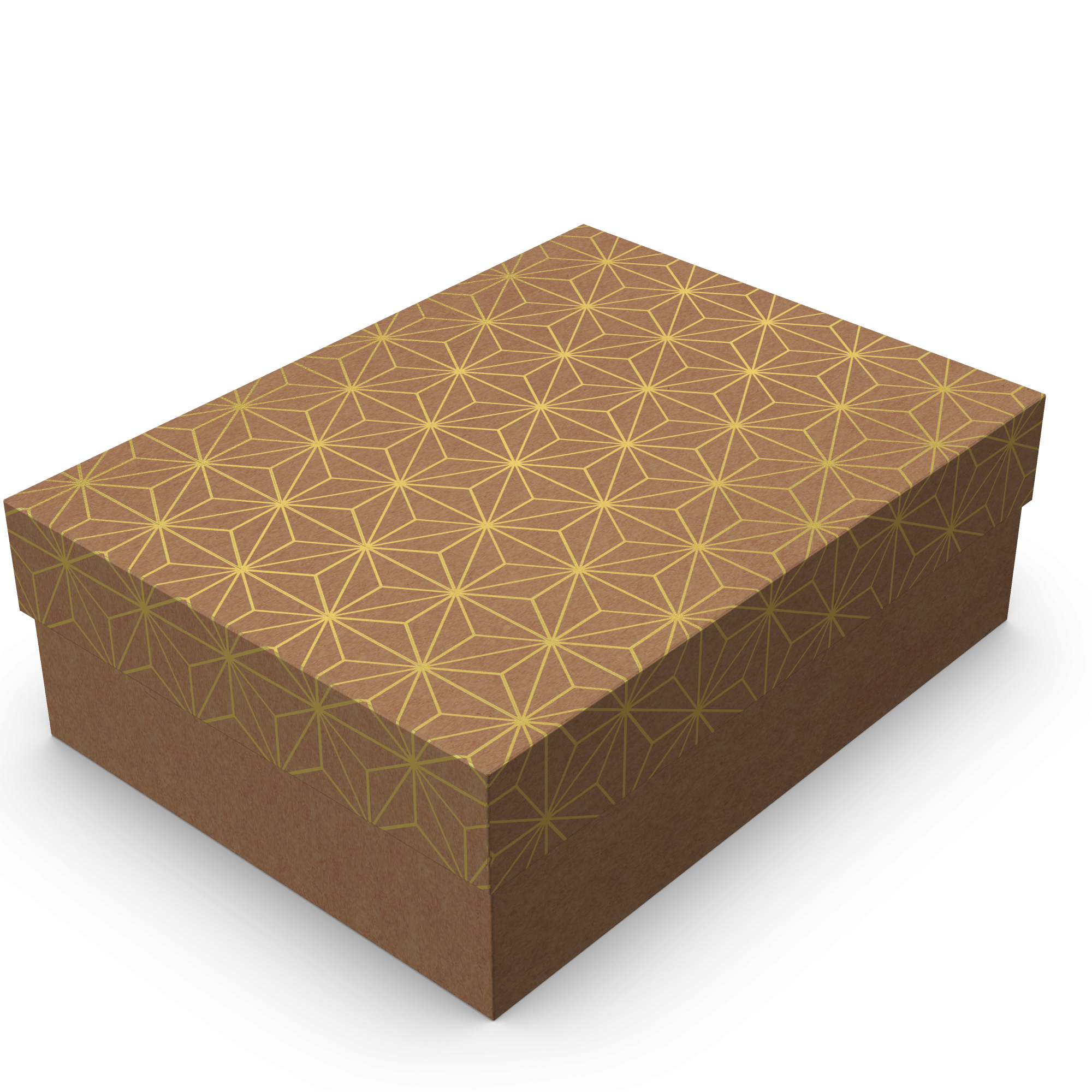 Caixa Petit Retangular M – Kraft com Ouro