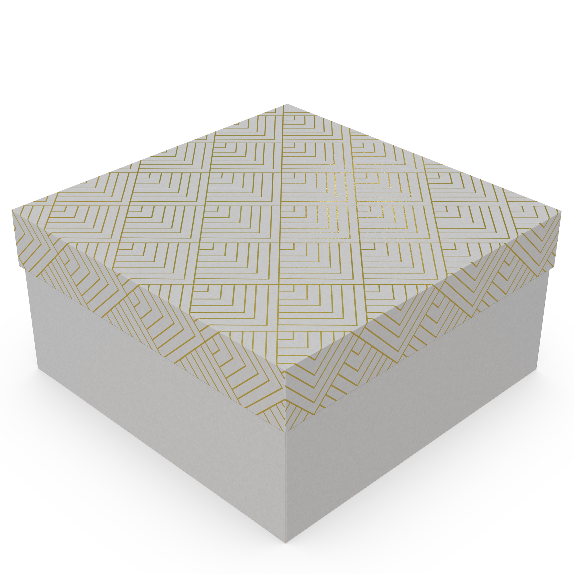 Caixa Presente Quadrada P – Branco com Ouro