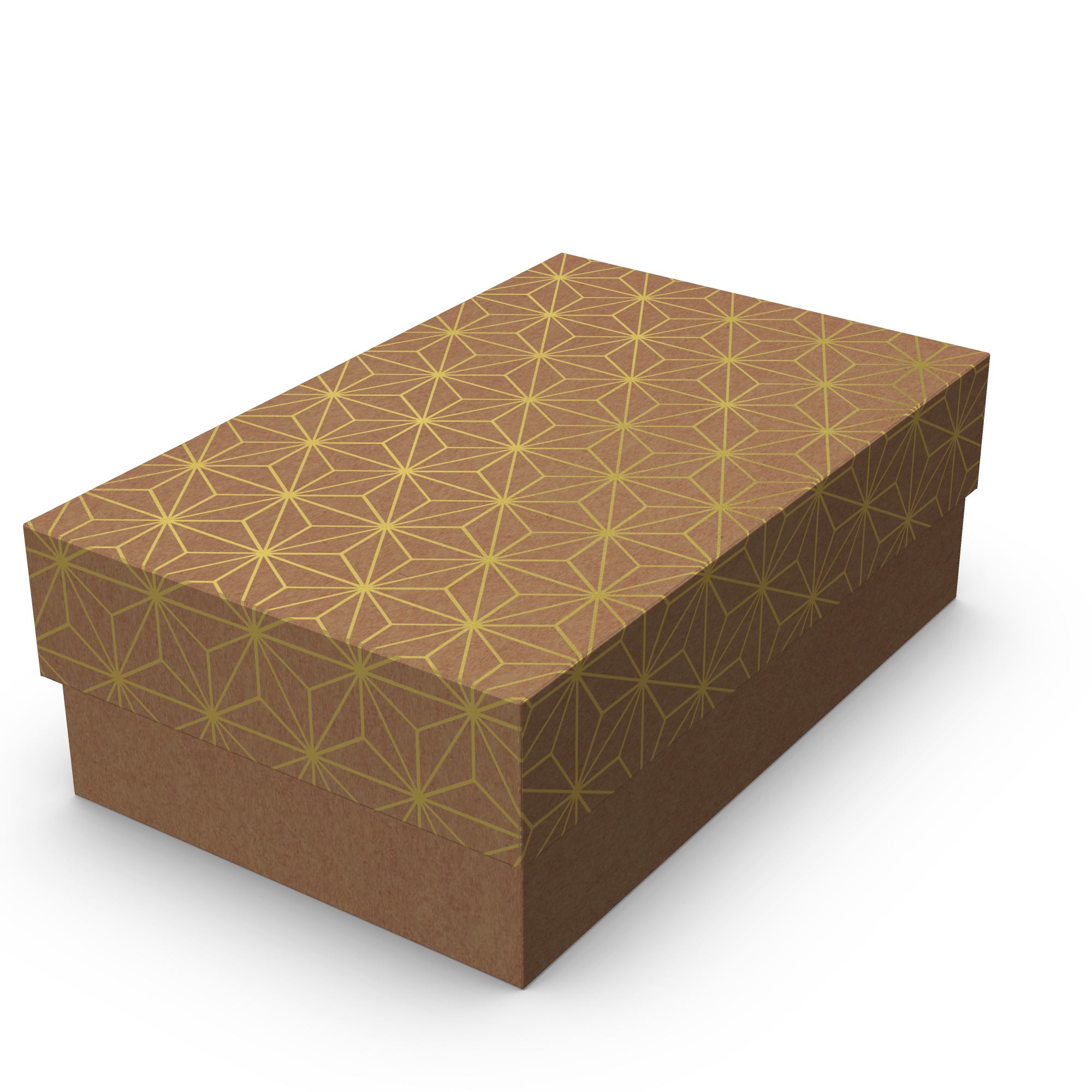 Caixa Petit Retangular P – Kraft com Ouro