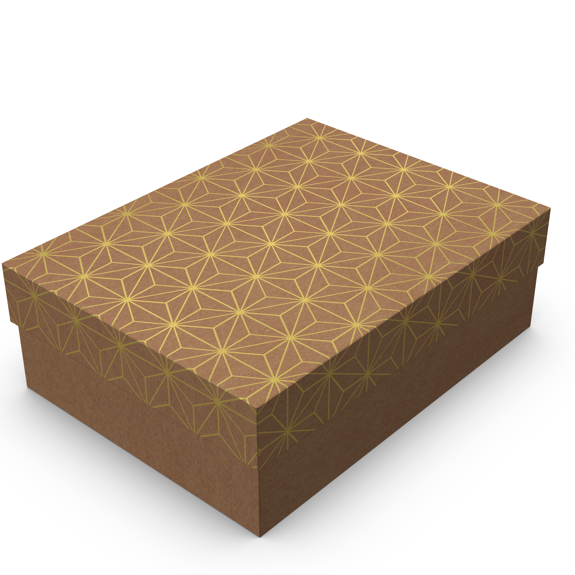 Caixa Petit Retangular M – Kraft com Ouro
