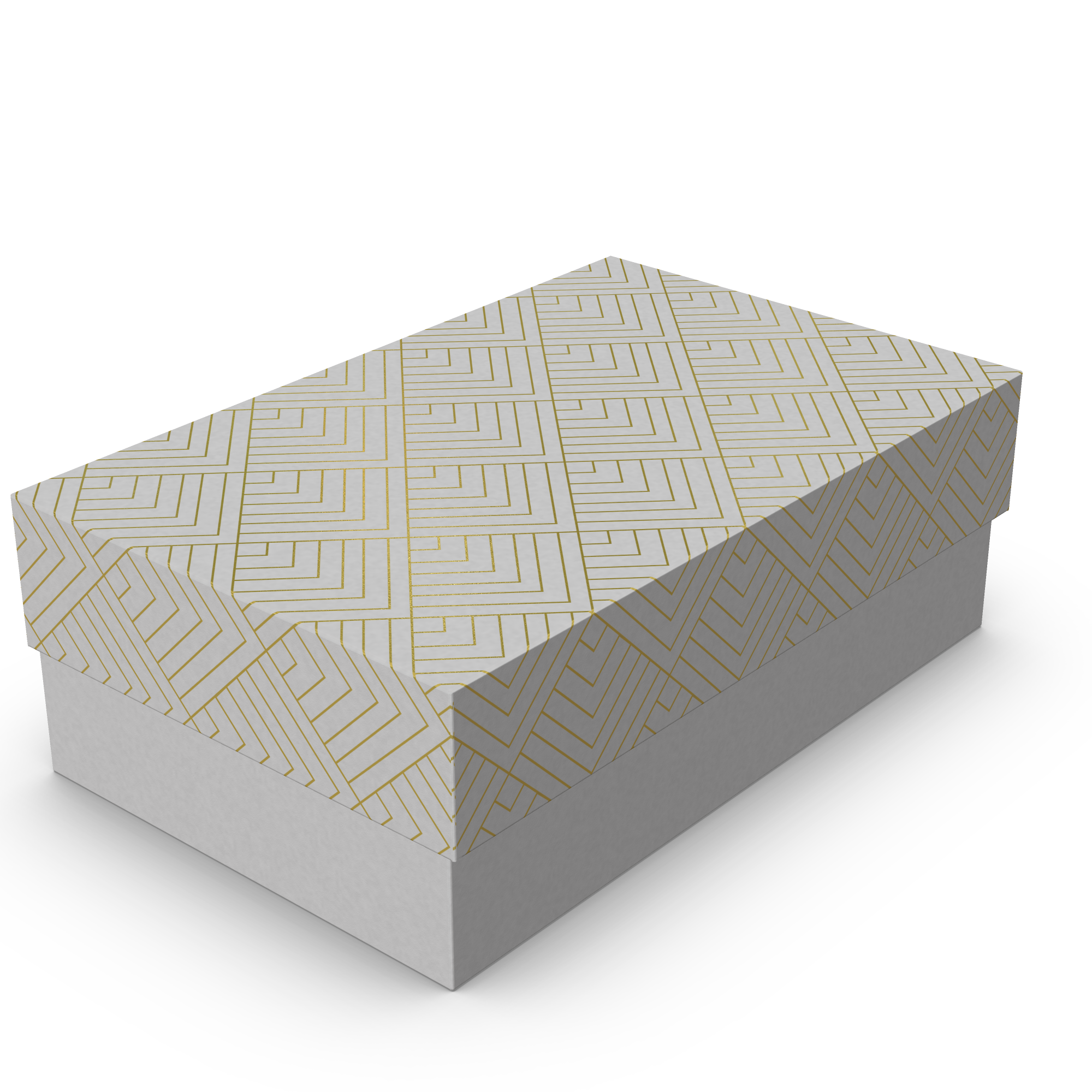 Caixa Petit Retangular P – Branco com Ouro