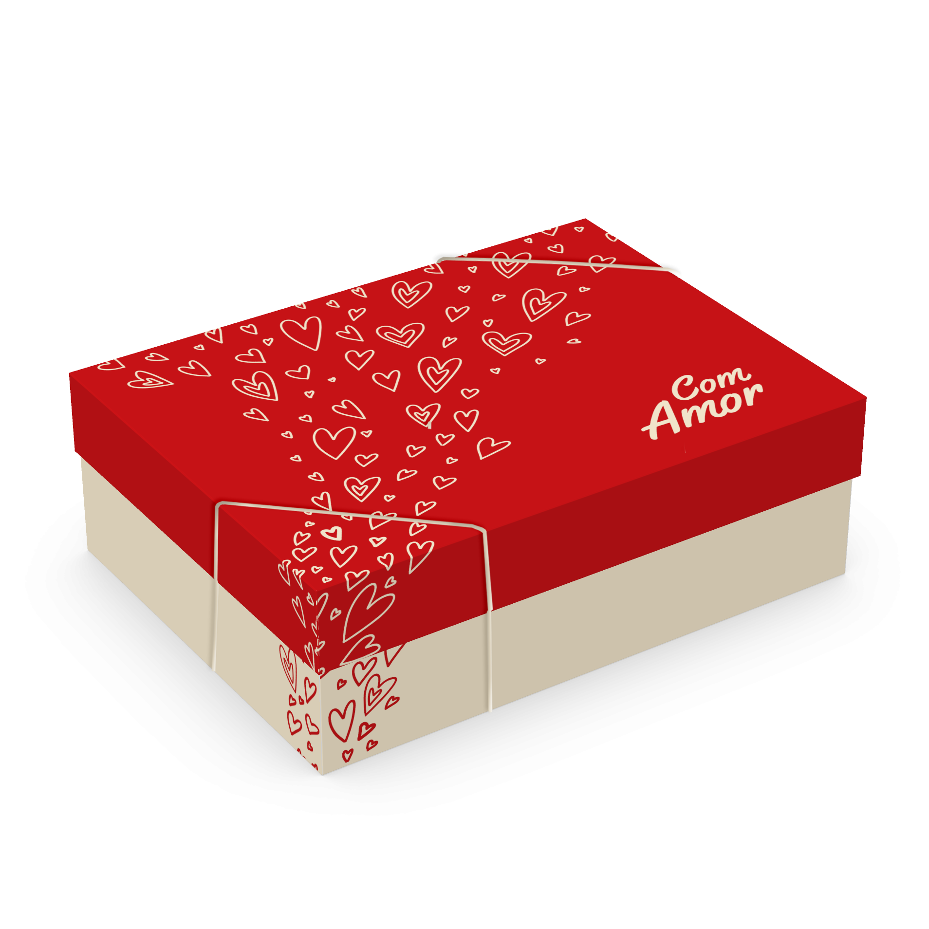Caixa Presente Retangular com Elástico P – Suspiros de Amor