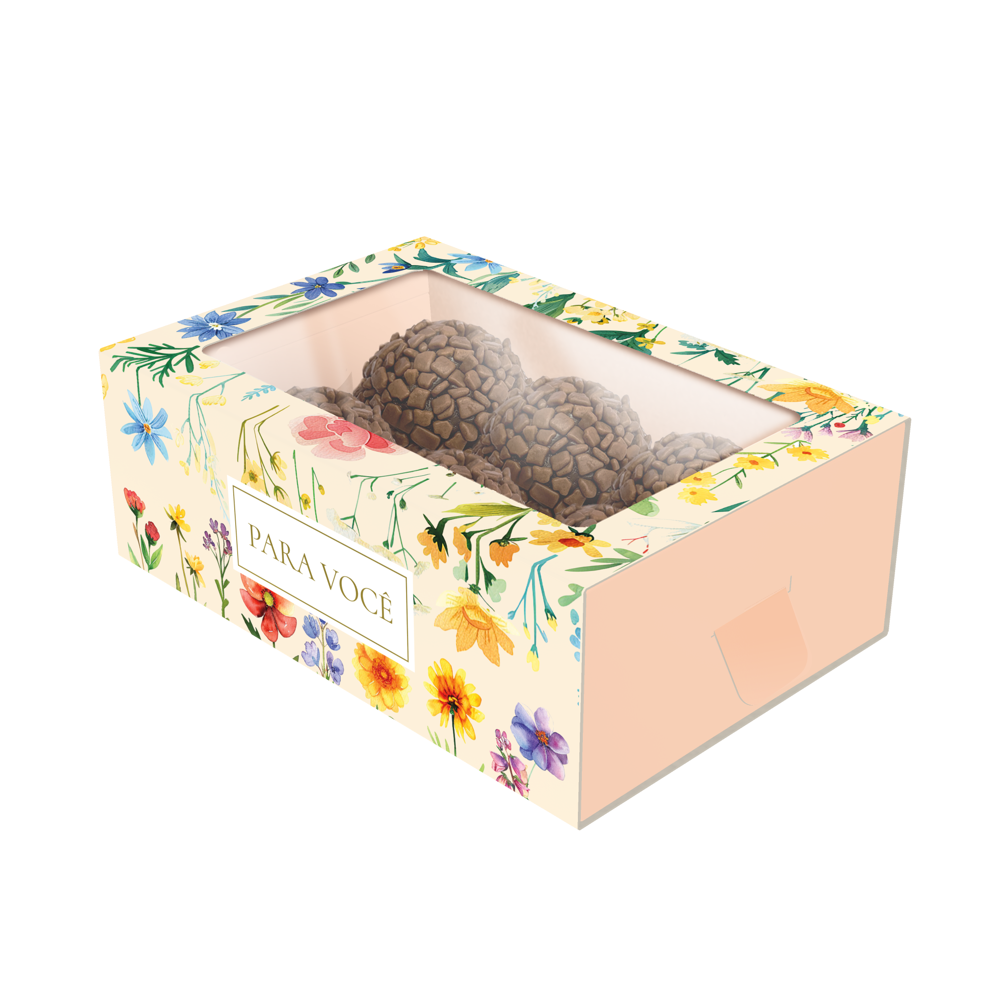 Caixa 6 Doces Gaveta com Visor – Atelier das Flores