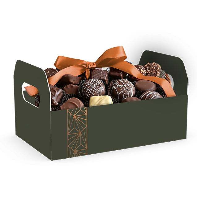 Cesta Caixote M – Verde e Bronze