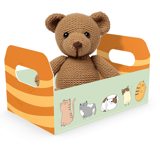 Cesta Caixote M – Gatos Fofos