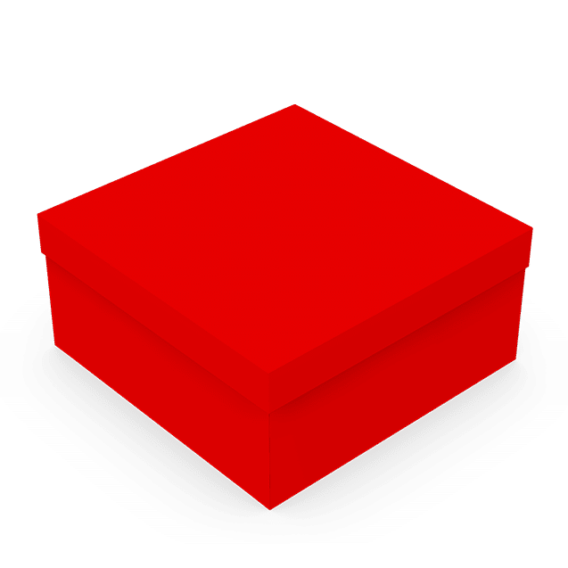 Caixa Presente Quadrada M Vermelha – Vermelho