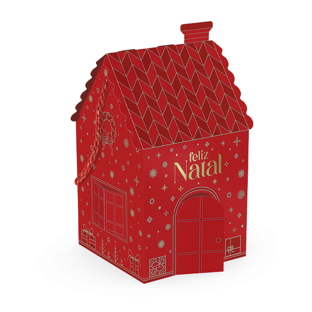 Caixa Casa com Alça Panetone – Brilhos de Natal