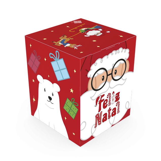 Caixa Classic com Visor Mini Panetone – Natal Divertido