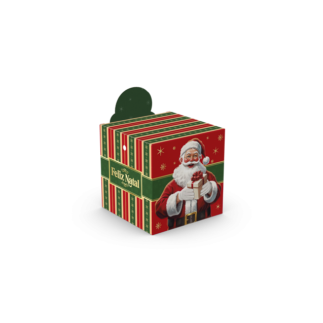 Caixa Com Visor e Alça Mini Panetone – Feliz Natal