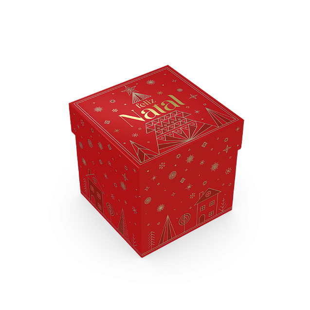 Caixa Cubo com Tampa 10x10x10 – Brilhos de Natal