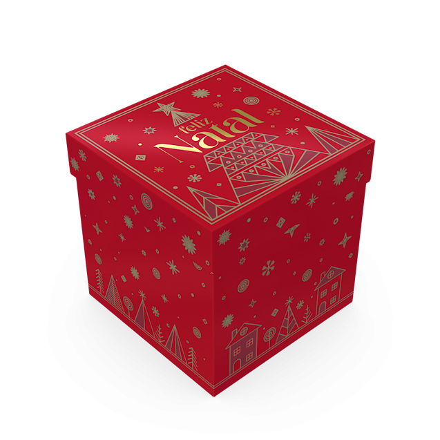 Caixa Cubo com Tampa 13x13x13 – Brilhos de Natal