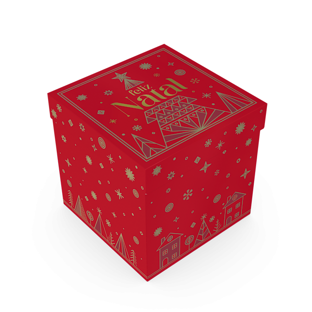 Caixa Cubo com Tampa 15x15x15 – Brilhos de Natal