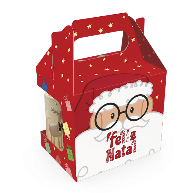 Caixa Maleta para Caneca – Natal Divertido