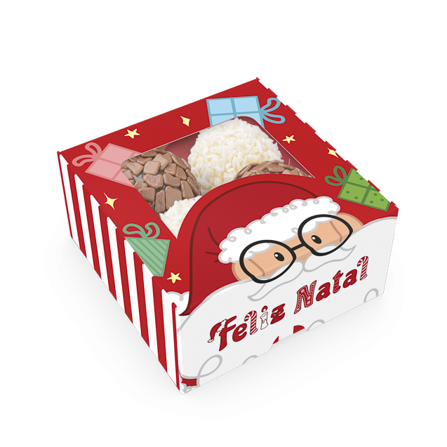 Caixa Practice com Visor 4 Doces – Natal Divertido