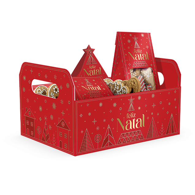 Cesta Caixote G – Brilhos de Natal