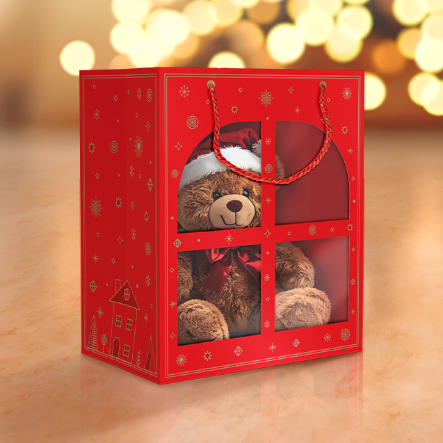 Sacola com Visor Janela – Brilhos de Natal