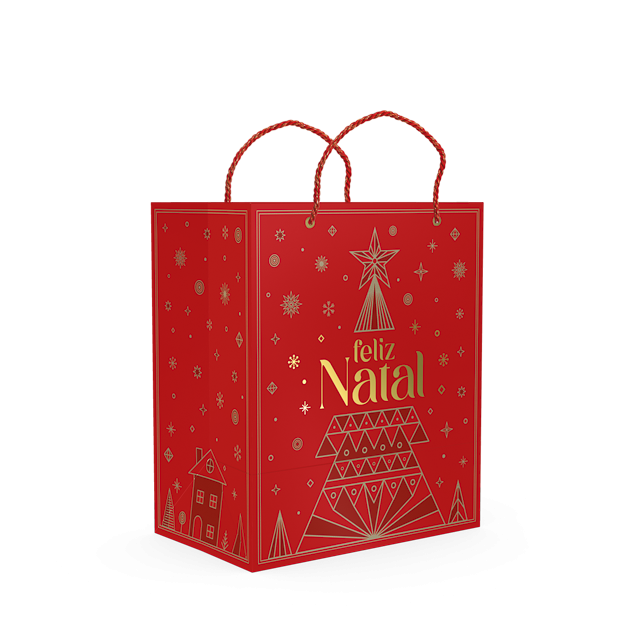 Sacola com Visor Janela – Brilhos de Natal