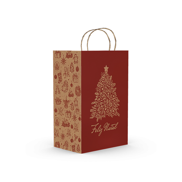 Sacola Kraft M Delivery – Presente de Natal