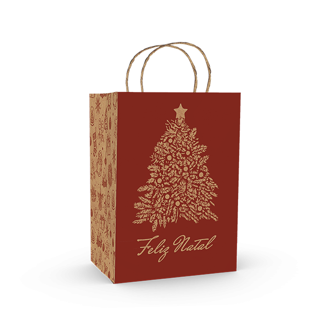 Sacola Kraft P Delivery – Presente de Natal