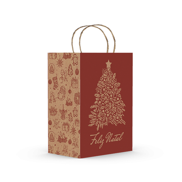 Sacola Kraft PP – Presente de Natal