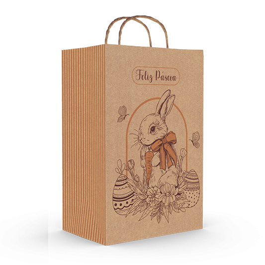Sacola Kraft Delivery M – Páscoa Encantada