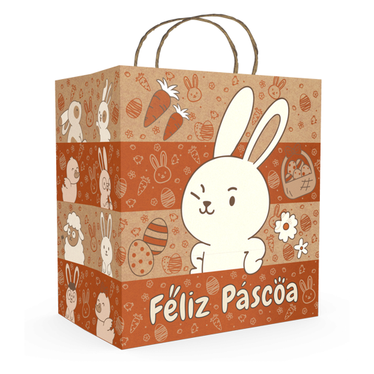 Sacola Kraft Delivery P – Páscoa Diversão