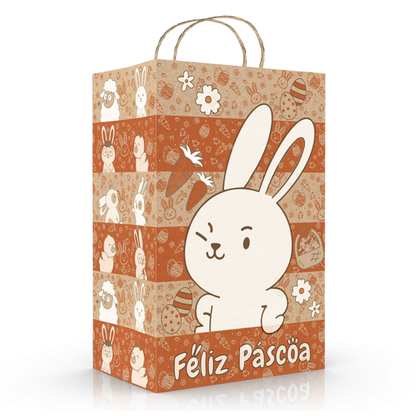 Sacola Kraft Delivery M – Páscoa Diversão