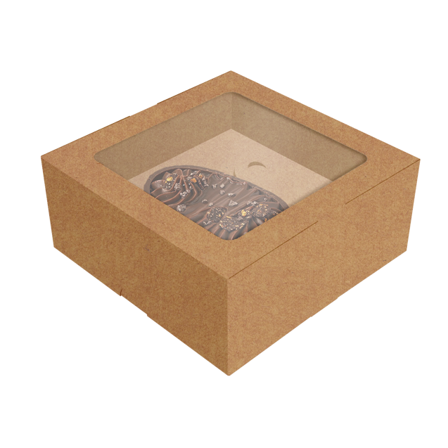 Caixa Basic Ovo de Colher 100/150G com Tampa e Visor Kraft – Páscoa Essencial