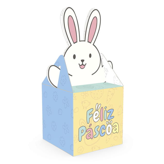 Caixa Coelho 1 Doce – Páscoa Diversão