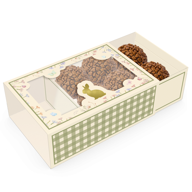 Caixa Gaveta 6 Doces com Visor – Páscoa Florescer