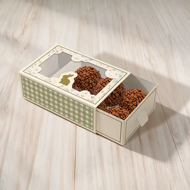 Caixa Gaveta 6 Doces com Visor – Páscoa Florescer
